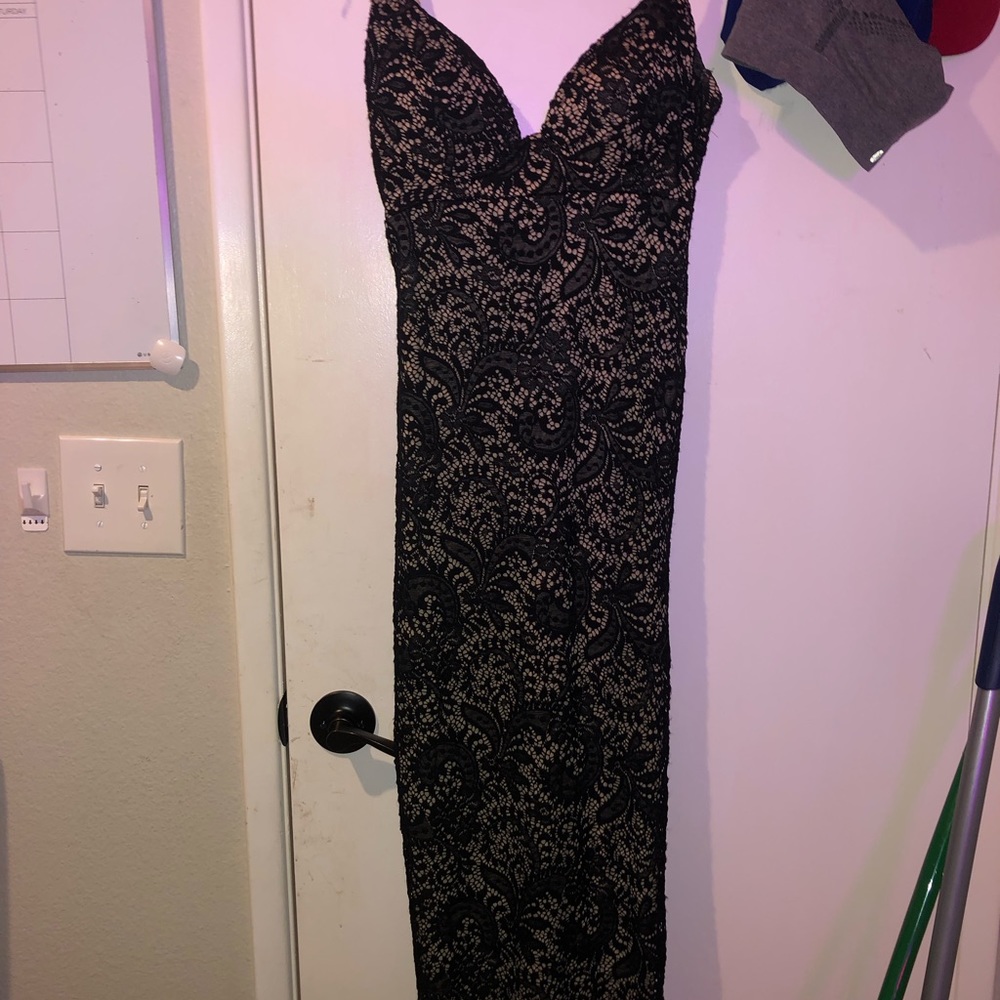 Floor length formal lace dress